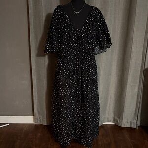 Ava & Viv Chic Black and White heart Maxi Dress